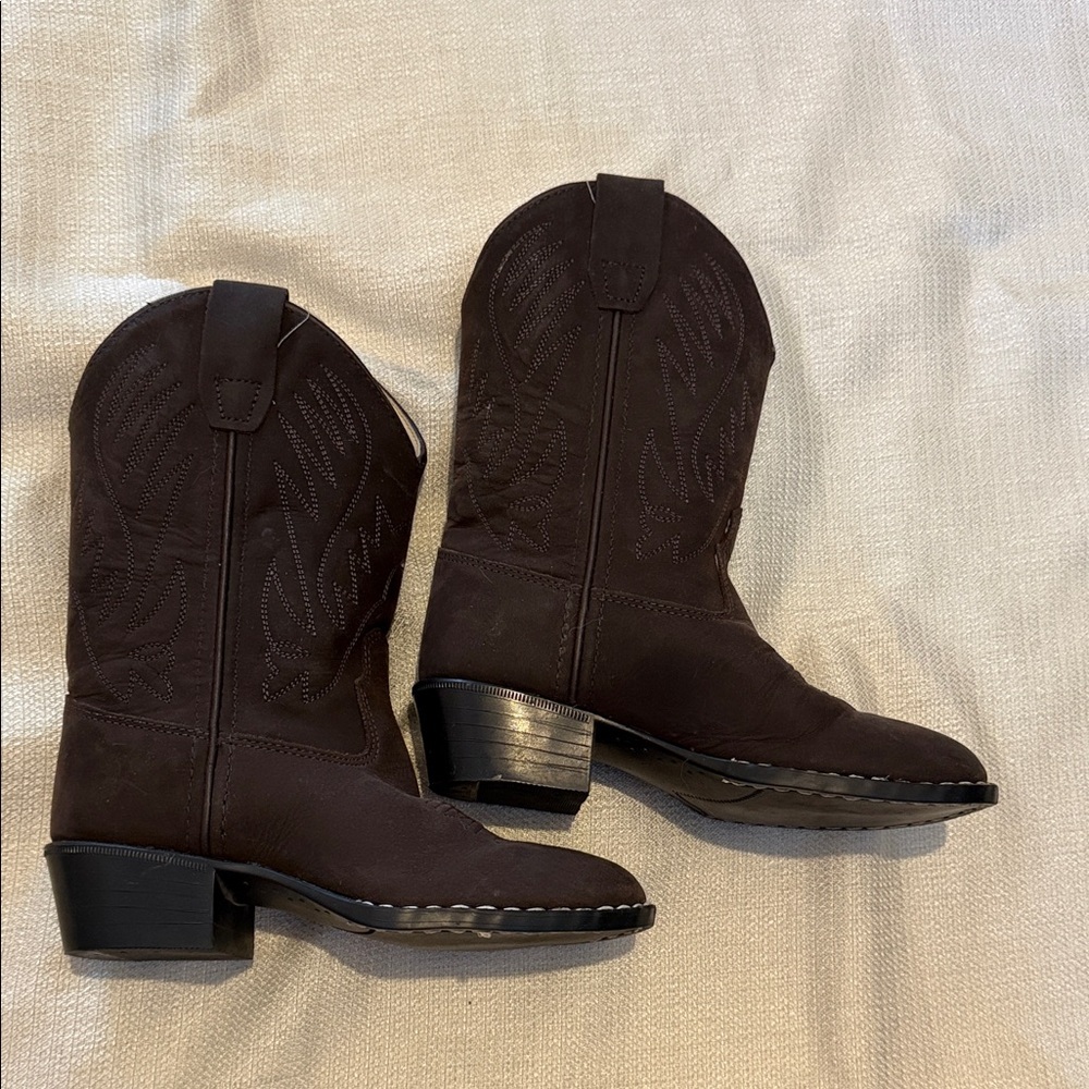 Old West Brown Leather Cowboy Boots – Toddler Size 11